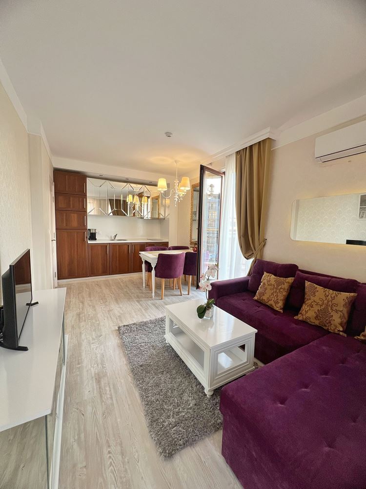 Luxuriöse 2-Zimmer-Wohnung mit Meerblick in einer prestigeträchtigen Anlage 200 Meter vom Strand in Sveti Vlas entfernt