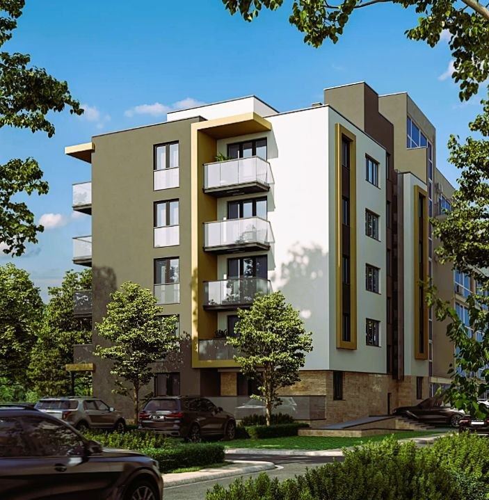 Moderne Drei-Zimmer-Wohnung (Wohnung mit zwei Schlafzimmern) mit Parkplatz in einer neuen Anlage in Sonnenstrand