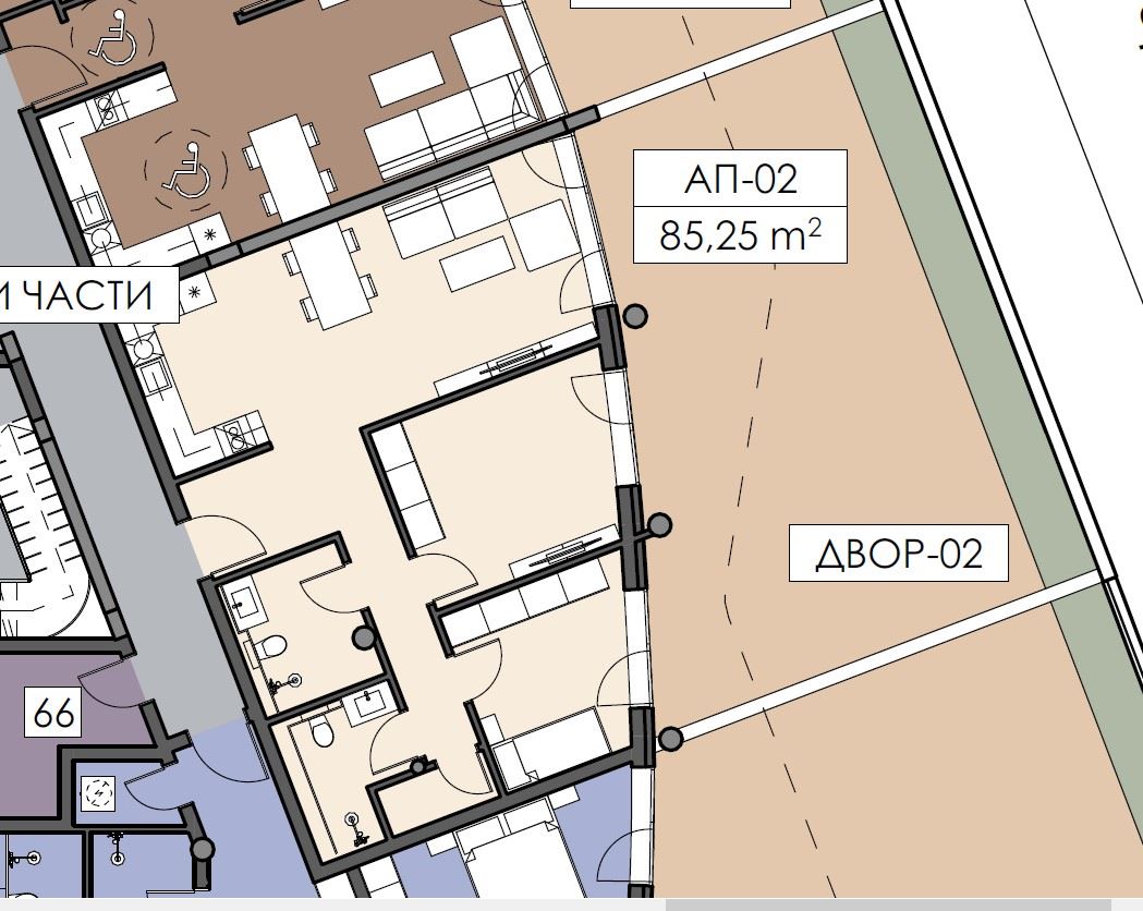 Zwei-Schlafzimmer-Apartment mit privatem Garten im neuen Teil von Nessebar – Top-Lage ohne Instandhaltungsgebühr