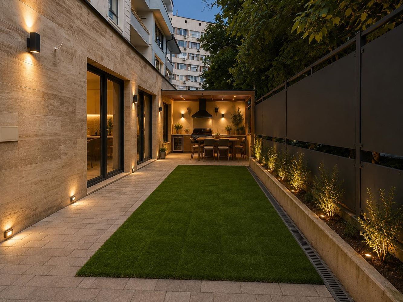 Drei-Zimmer-Wohnung mit zwei Schlafzimmern, eigenem Garten und zwei Stellplätzen in einem neuen Luxusgebäude im Herzen von Burgas