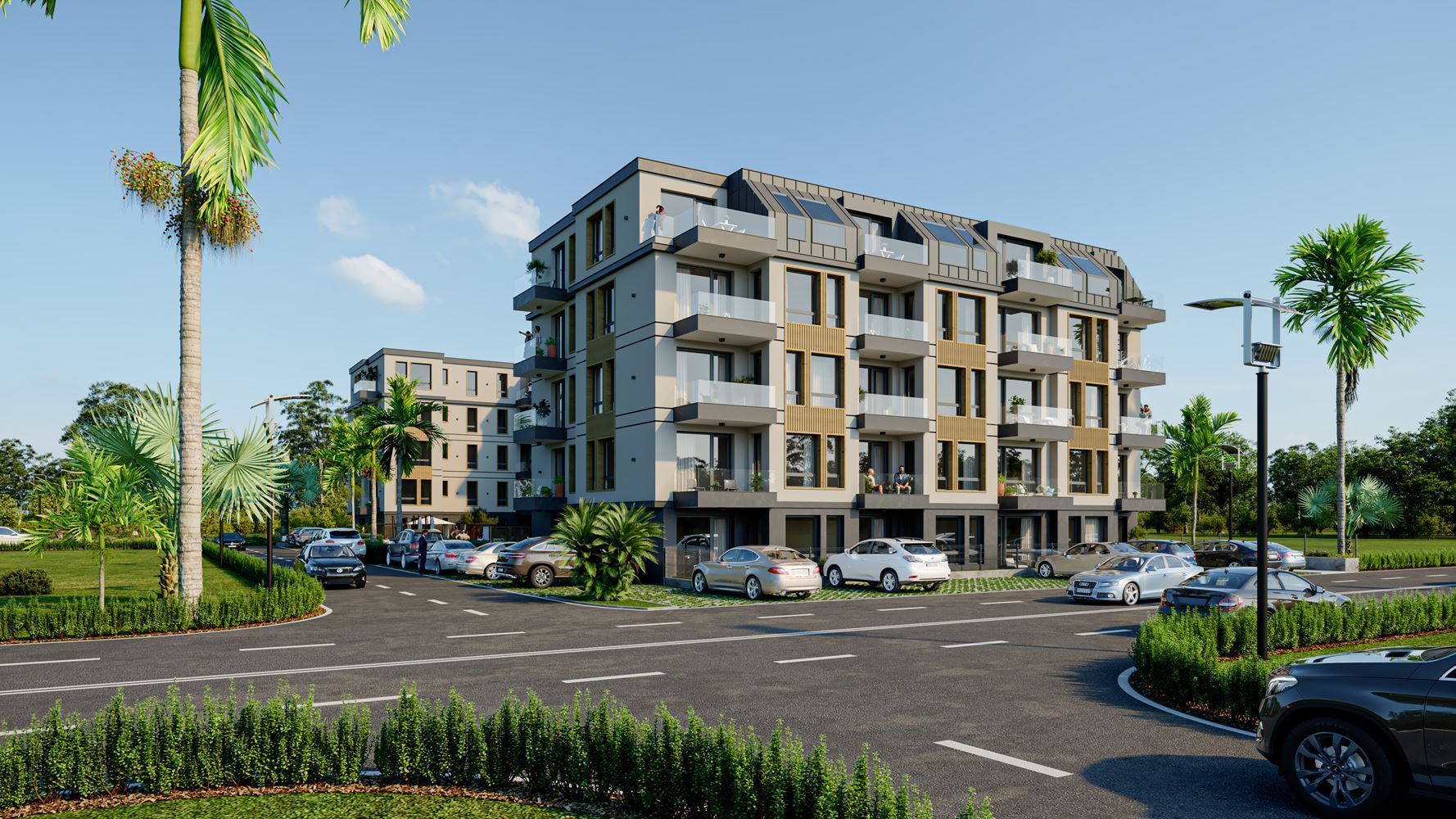 Neue Zweizimmerwohnung in einer stilvollen Wohnanlage mit Swimmingpool, 500 m vom Strand in Ravda entfernt