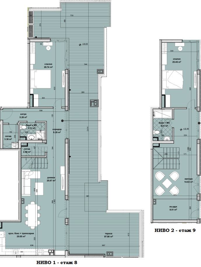 Exklusive Maisonette-Wohnung mit 2 Schlafzimmern und Panoramaterrasse in einem neuen Gebäude im Wohnviertel Slaveykov, Burgas – Raum, Luxus und Prestige