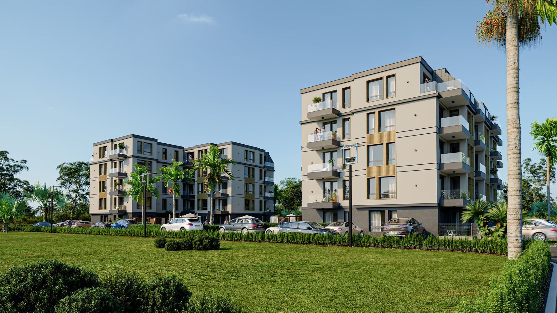 Geräumiges und helles Studio in einer neuen Wohnanlage – 500 m vom Meer entfernt
