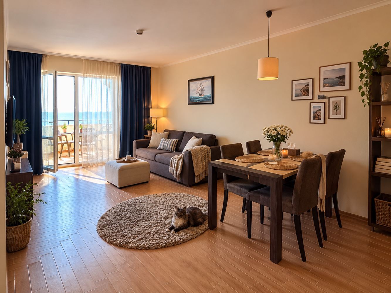 Zweizimmerwohnung in erster Meereslinie mit Panoramablick auf das Meer in Sonnenstrand