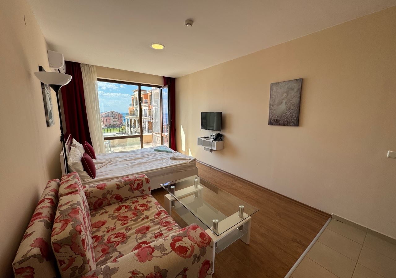 Studio in erster Meereslinie mit Meerblick in einem Luxuskomplex – vollständig möbliert und sofort nutzbar