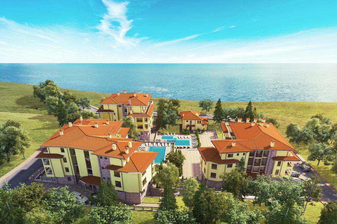 Möblierte 2-Zimmer-Wohnung in erster Meereslinie mit Meerblick in Byala