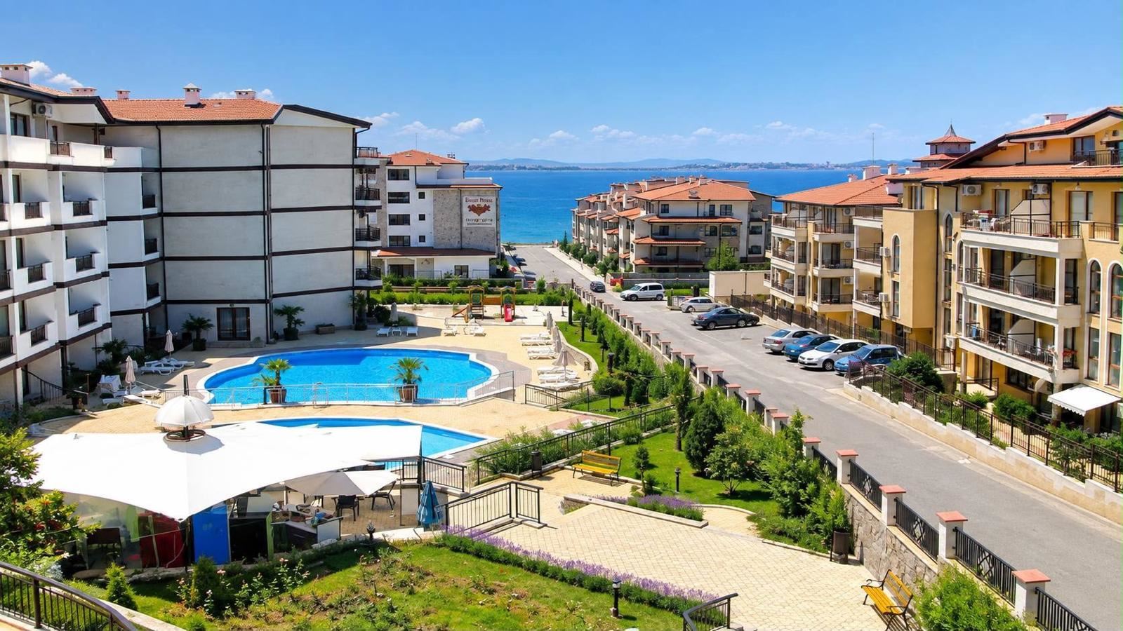 Großes Studio mit teilweise Meerblick in Sveti Vlas – hervorragende Lage und bezugsfertig