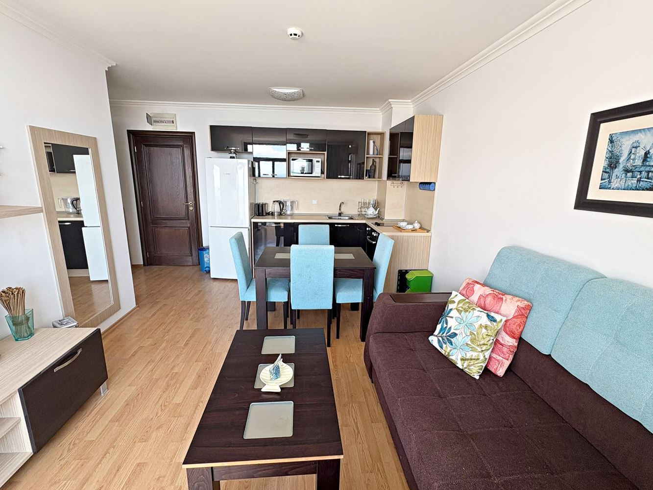 Luxuriöse 2-Zimmer-Wohnung mit Panoramablick auf das Meer in erster Linie in Sveti Vlas
