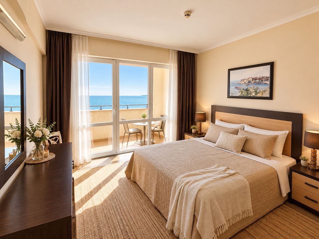 Geräumige 2-Zimmer-Wohnung mit großer Terrasse und Panoramablick auf das Meer