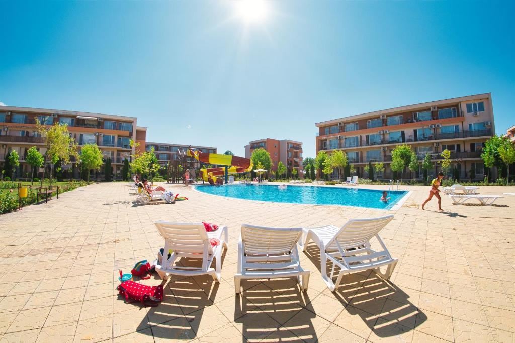Helles und geräumiges Panorama-Studio in einer bevorzugten Ferienanlage in Sonnenstrand