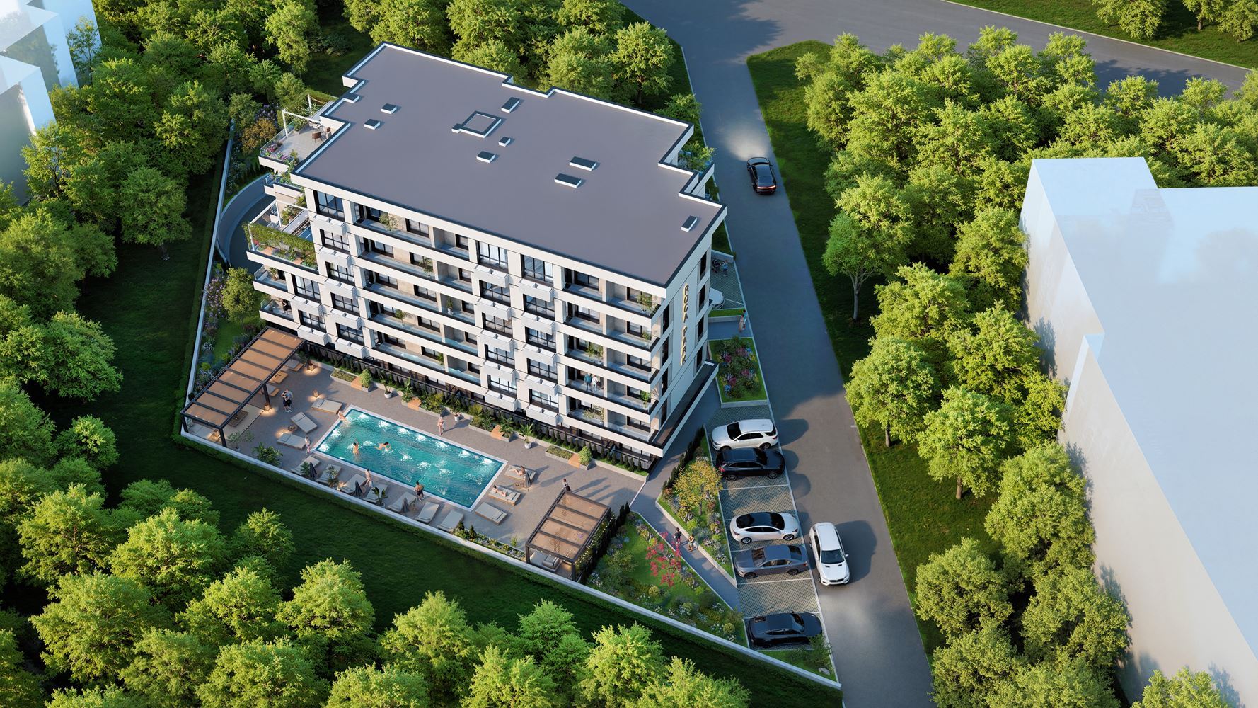 Großzügige 3-Zimmer-Wohnung mit zwei Schlafzimmern in einer neuen Wohnanlage in Sonnenstrand, nur wenige Minuten vom Meer entfernt