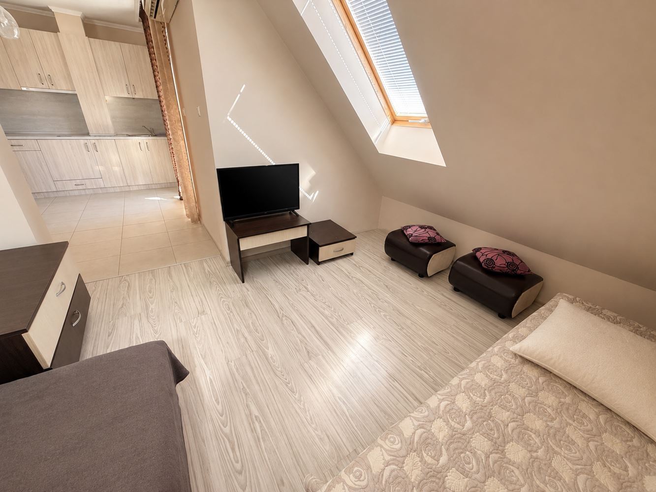 3-Zimmer-Wohnung mit zwei Schlafzimmern und zwei Terrassen in einer ruhigen Anlage in Sonnenstrand