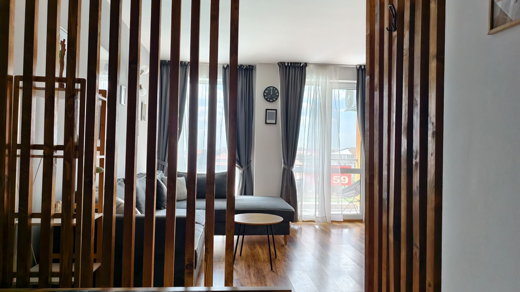 Geräumiges, modern möbliertes Studio mit separatem Schlafzimmer in einer Wohnanlage in Aheloy – Bezugsfertig