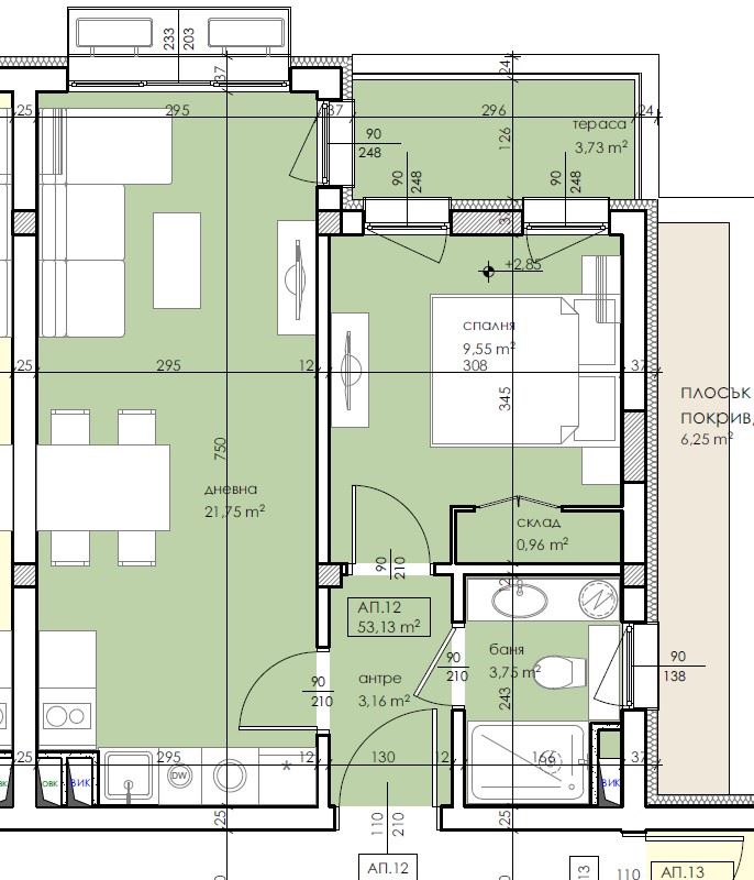 Moderne 2-Zimmer-Wohnung in fußläufiger Entfernung zum Meer in Sonnenstrand