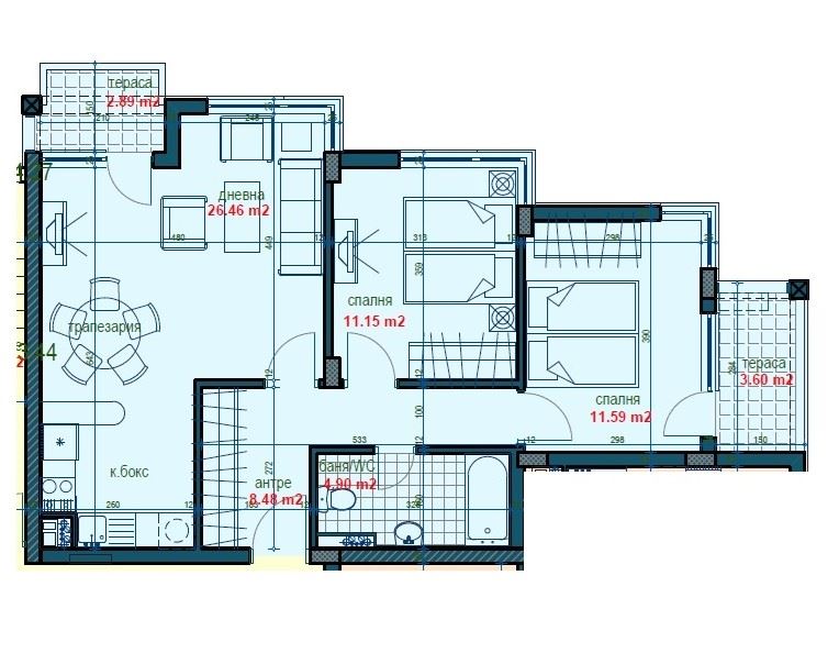 Entdecken Sie Ihr neues Zuhause am Meer - eine Drei-Zimmer-Wohnung im zentralen Teil von Sonnenstrand