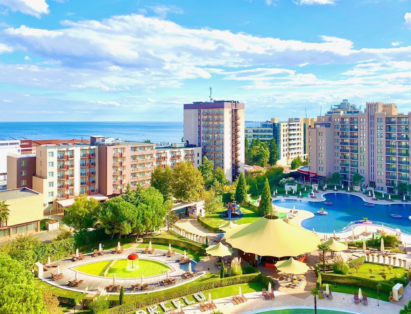Luxuriöse Wohnung mit einem Schlafzimmer und Panoramablick auf das Meer in einer prestigeträchtigen Wohnanlage in Sonnenstrand