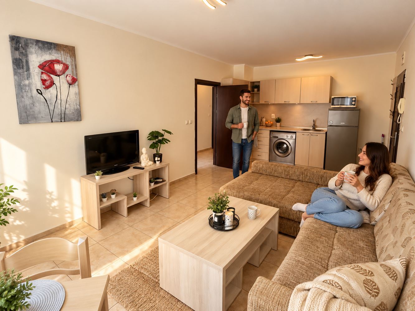 Geräumige Drei-Zimmer-Wohnung mit Poolblick und hervorragenden Annehmlichkeiten in Nessebar