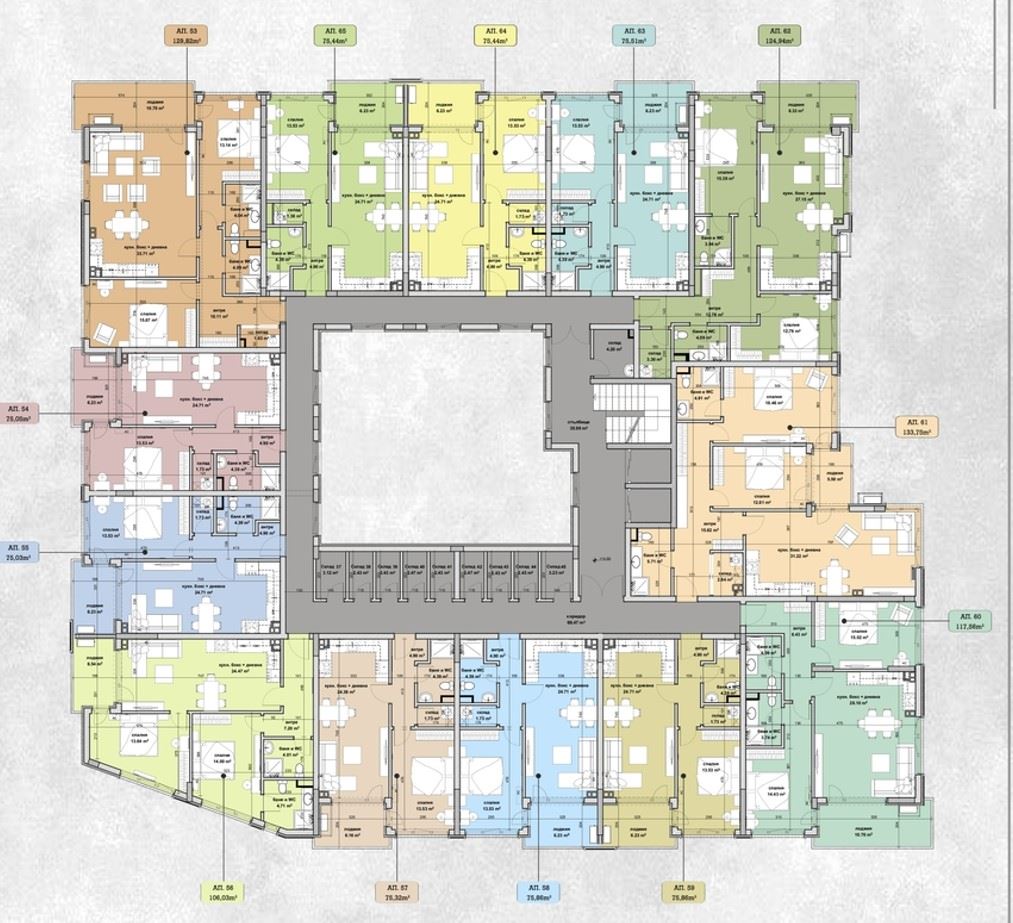 Geräumige Wohnung mit 2 Schlafzimmern und Panorama-Loggia in einem neuen Gebäude im Wohnviertel Slaveykov, Burgas