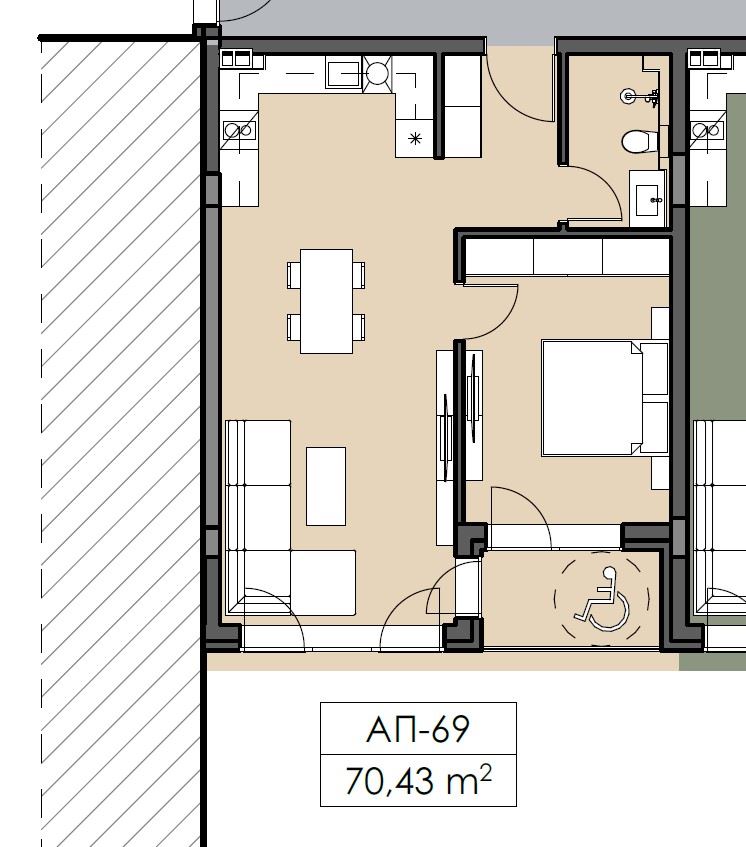 Einzimmerapartment im obersten Stockwerk mit Panoramablick in Nessebar – ohne Instandhaltungsgebühr