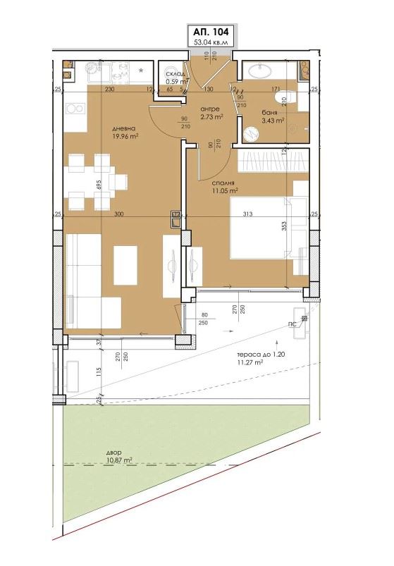 Neue Wohnung mit einem Schlafzimmer und privatem Garten – ein modernes Zuhause zur individuellen Gestaltung