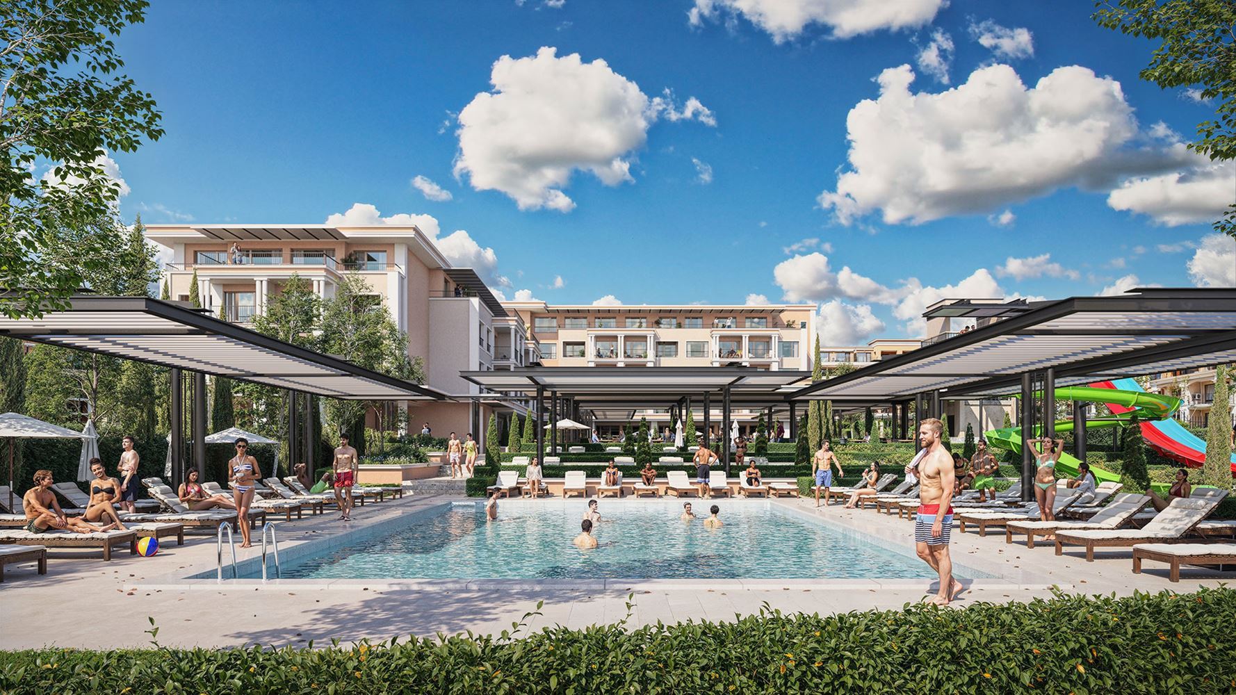 3-Zimmer-Wohnung mit Panoramameerblick in erster Meereslinie in Sveti Vlas – im obersten Stockwerk