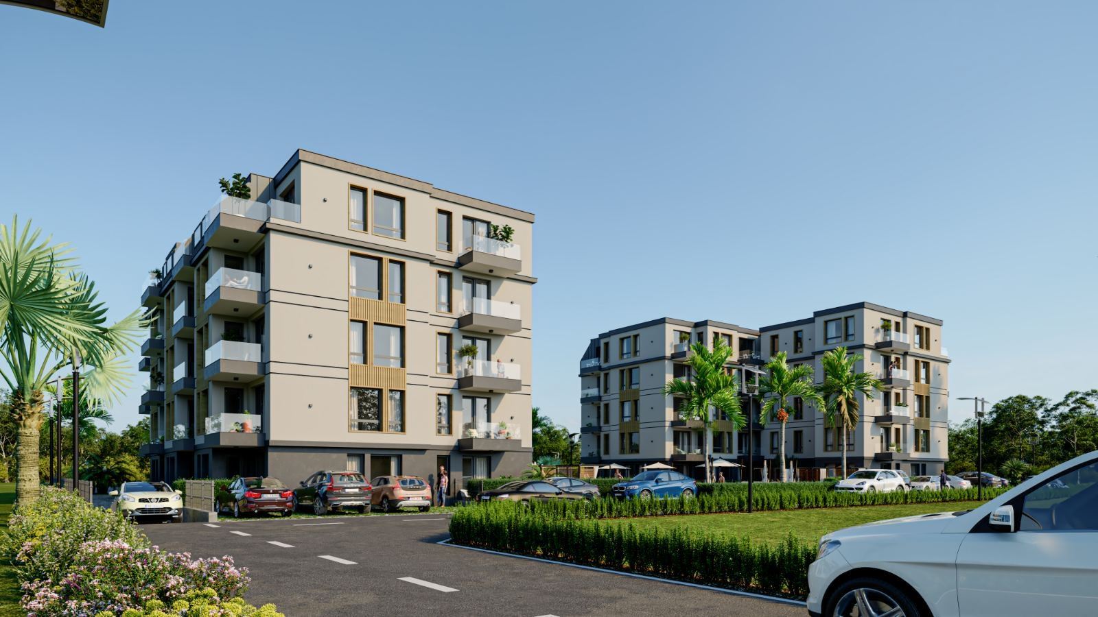 Neue Zweizimmerwohnung in einer stilvollen Wohnanlage mit Swimmingpool, 500 m vom Strand in Ravda entfernt