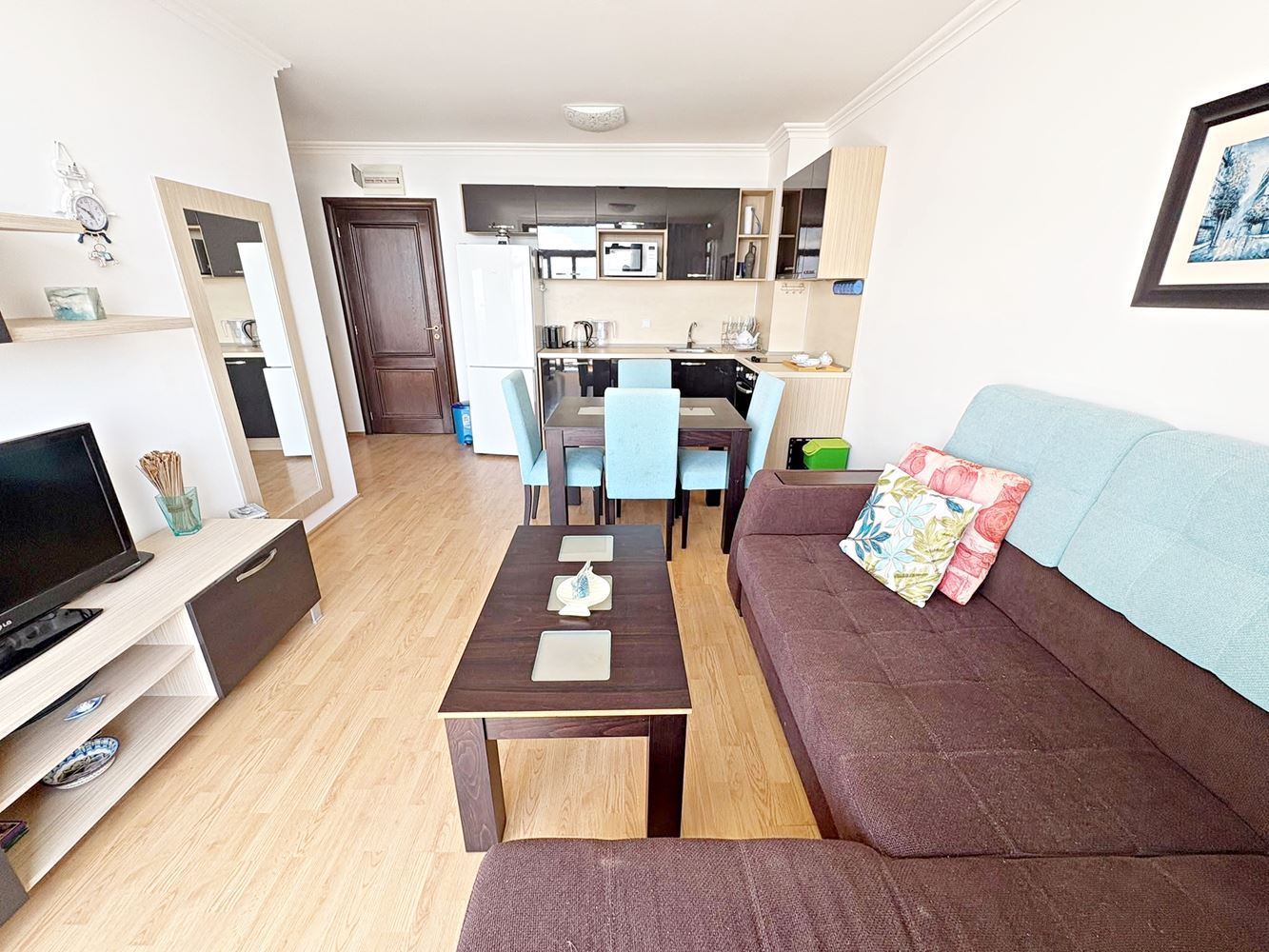 Luxuriöse 2-Zimmer-Wohnung mit Panoramablick auf das Meer in erster Linie in Sveti Vlas