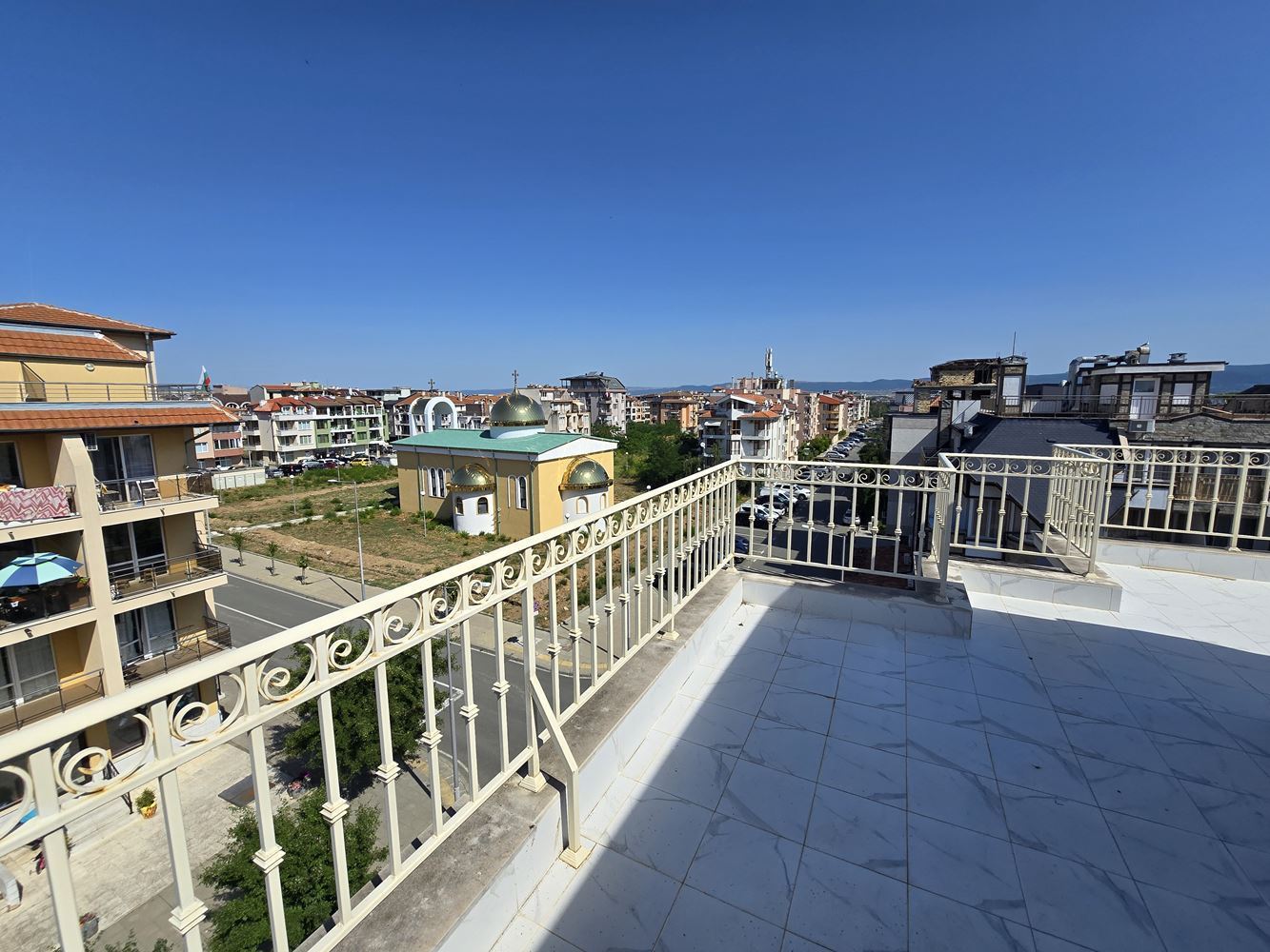 Studio mit riesiger Panoramaterrasse und herrlicher Aussicht in Nessebar, Viertel Cherno More 2 – ohne Servicegebühr