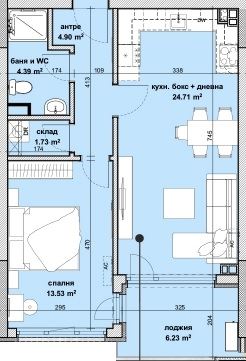 Helle Zwei-Zimmer-Wohnung in einer höheren Etage in einem neuen Projekt im Wohnviertel Slaveykov – Komfort und moderner urbaner Stil in Burgas