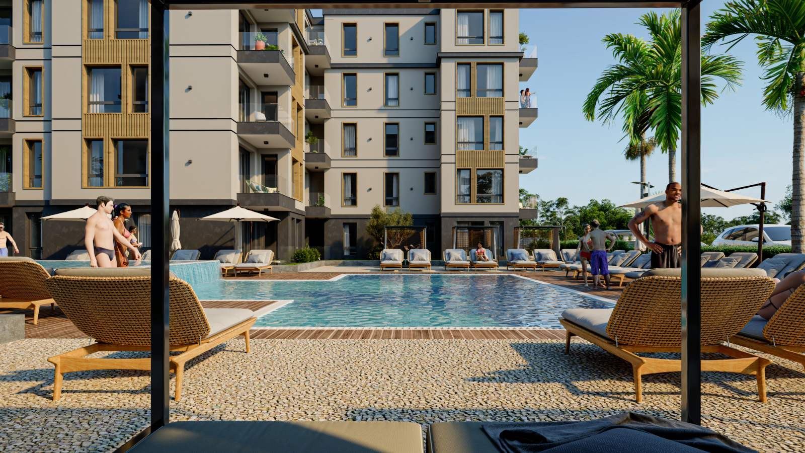 Neue Zweizimmerwohnung in einer stilvollen Wohnanlage mit Swimmingpool, 500 m vom Strand in Ravda entfernt