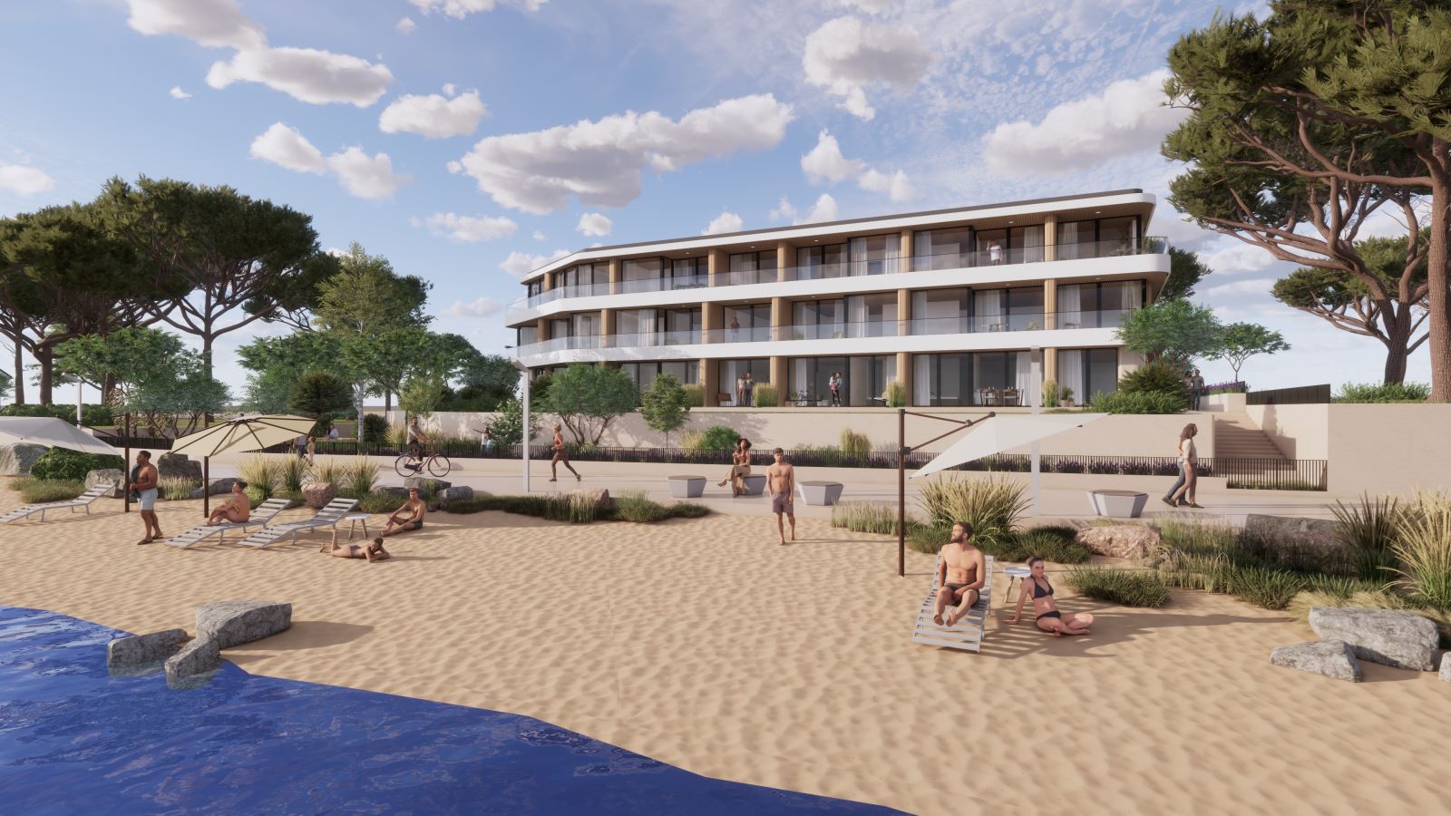 Zwei-Schlafzimmer-Wohnung im obersten Stockwerk mit Meerpanorama in erster Meereslinie in Kraimorie, Burgas