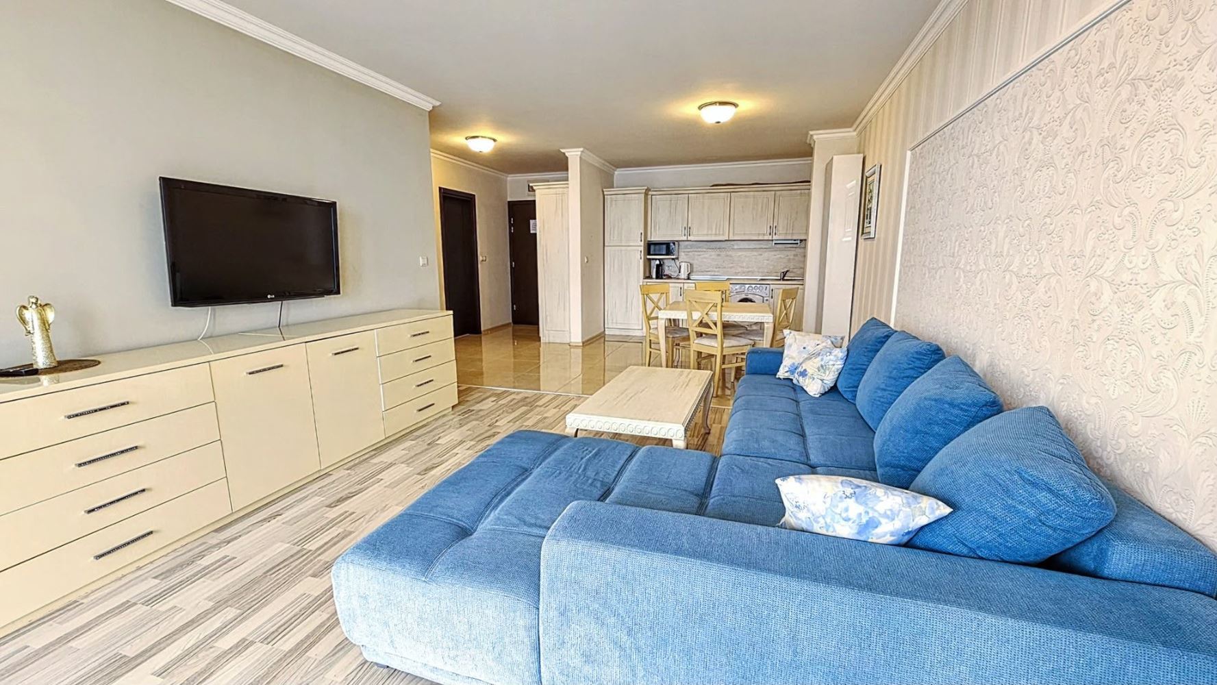 Wohnung mit einem Schlafzimmer in erster Meereslinie in Pomorie mit Panoramameerblick und ausgezeichneten Annehmlichkeiten