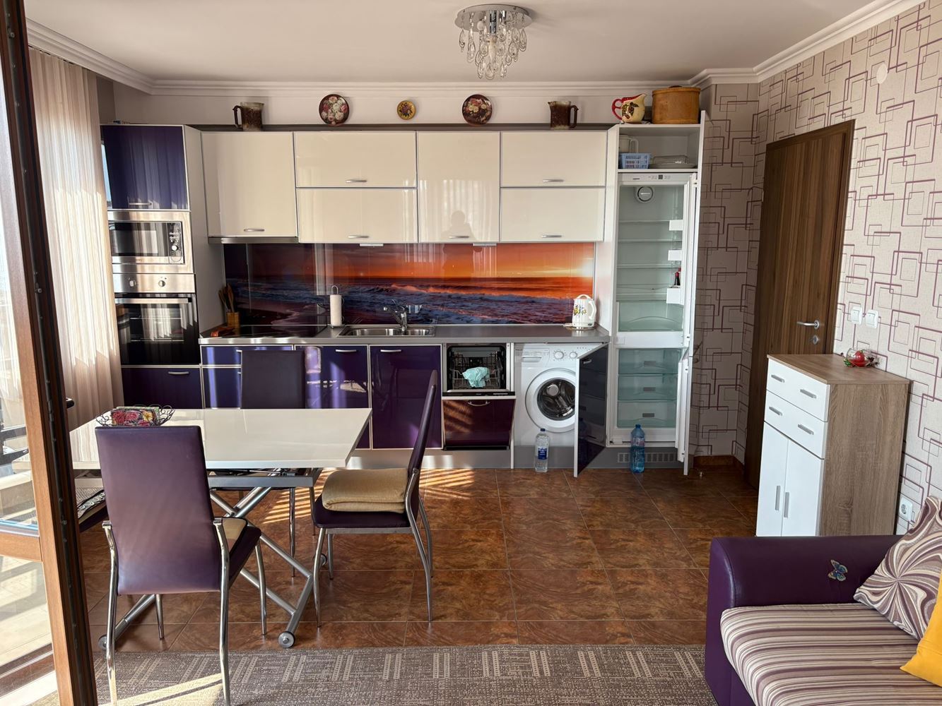 Drei-Zimmer-Wohnung mit Panoramablick auf das Meer in Sveti Vlas – 200 m vom Strand