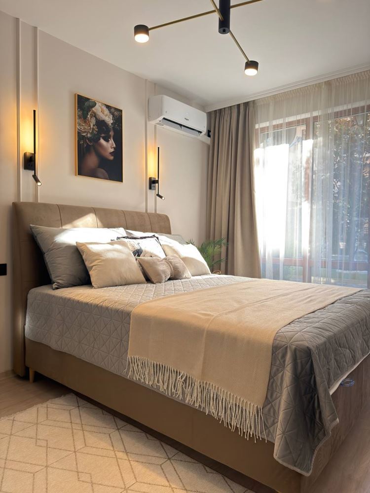 Stilvolle und gemütliche Wohnung mit direktem Zugang zum Pool – modernes Studio in einer geschlossenen Anlage, 300 m vom Meer entfernt