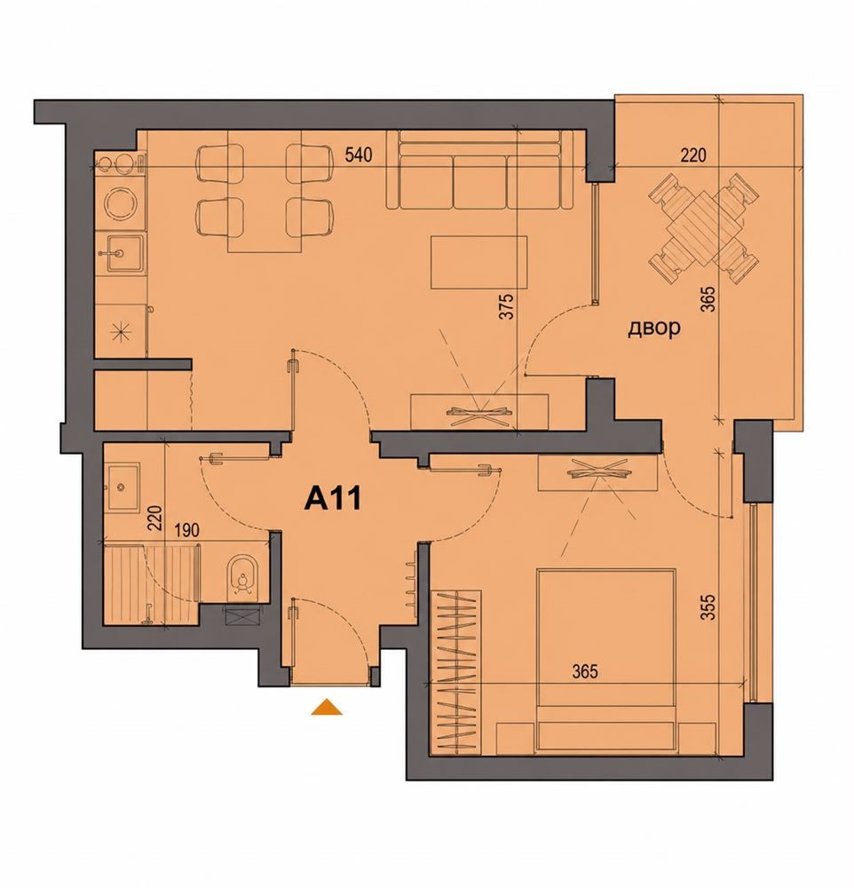 Wohnung mit eigenem Garten 100 m vom Meer entfernt in Sarafovo – Neubau, vor Akt 15