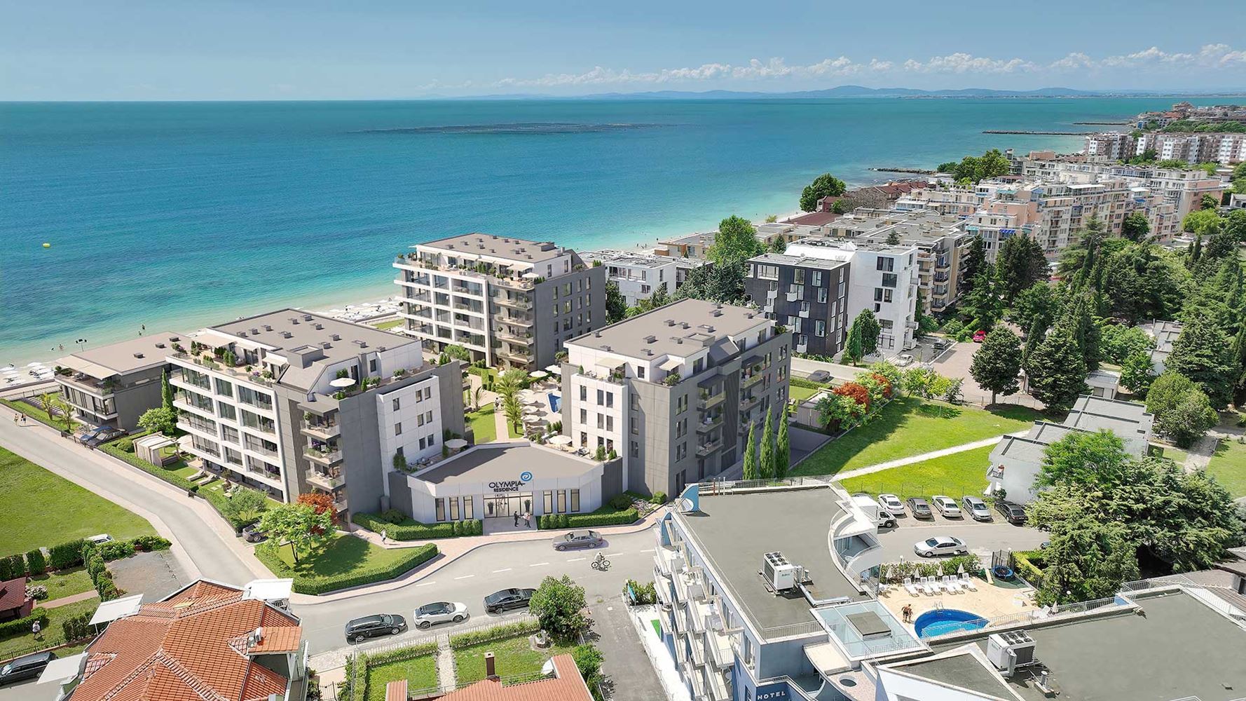 Geräumige 4-Zimmer-Wohnung mit direktem Panoramameerblick in einer Luxus-First-Line-Anlage in Ravda