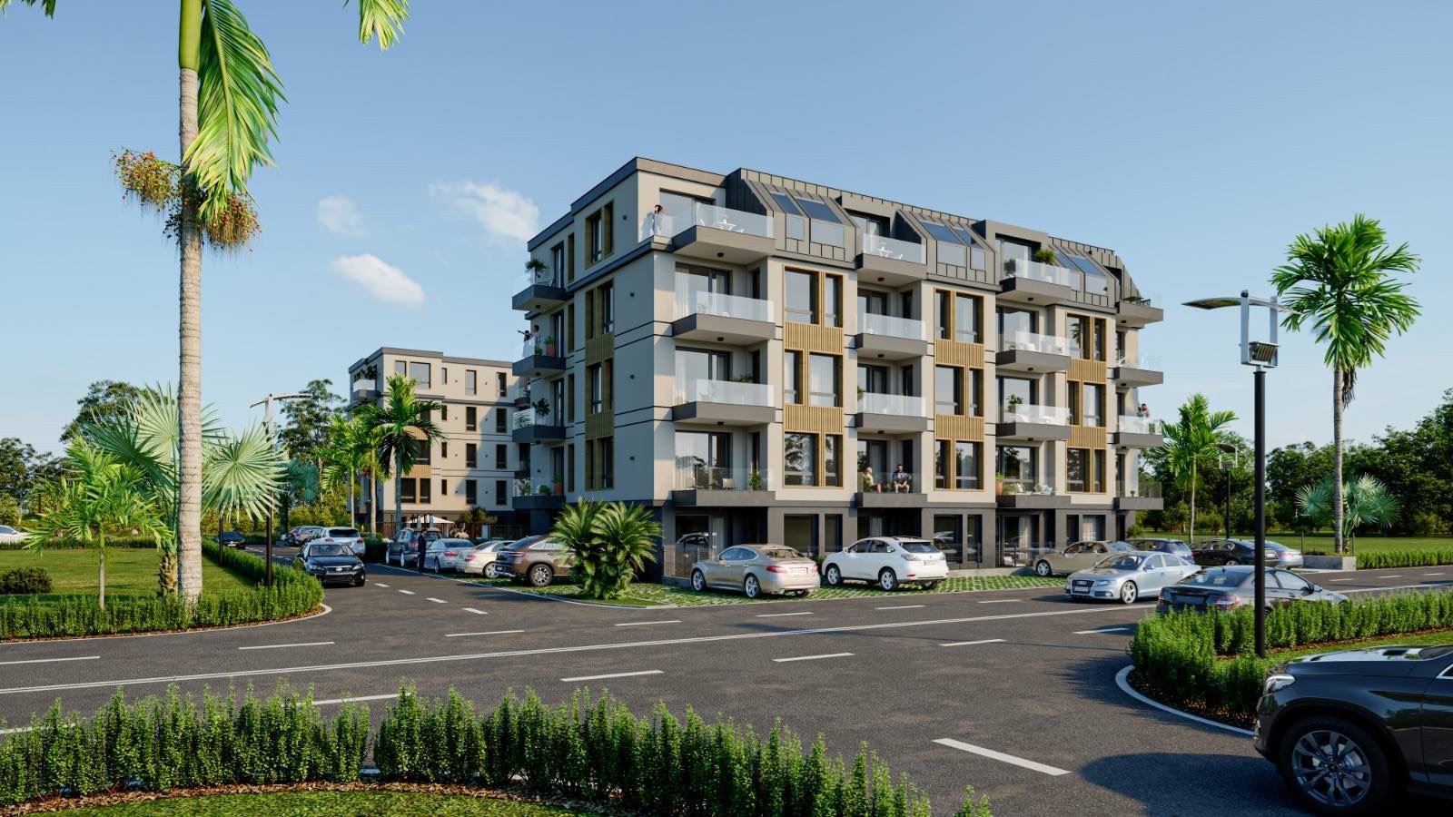 Neue Zweizimmerwohnung in einer stilvollen Wohnanlage mit Swimmingpool, 500 m vom Strand in Ravda entfernt