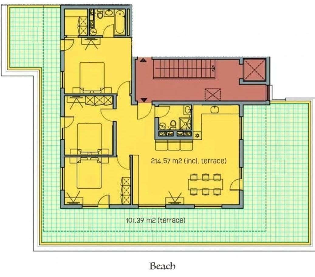 Sveti Vlas – Drei-Zimmer-Wohnung mit direktem Panoramablick auf das Meer in einer Anlage in erster Linie