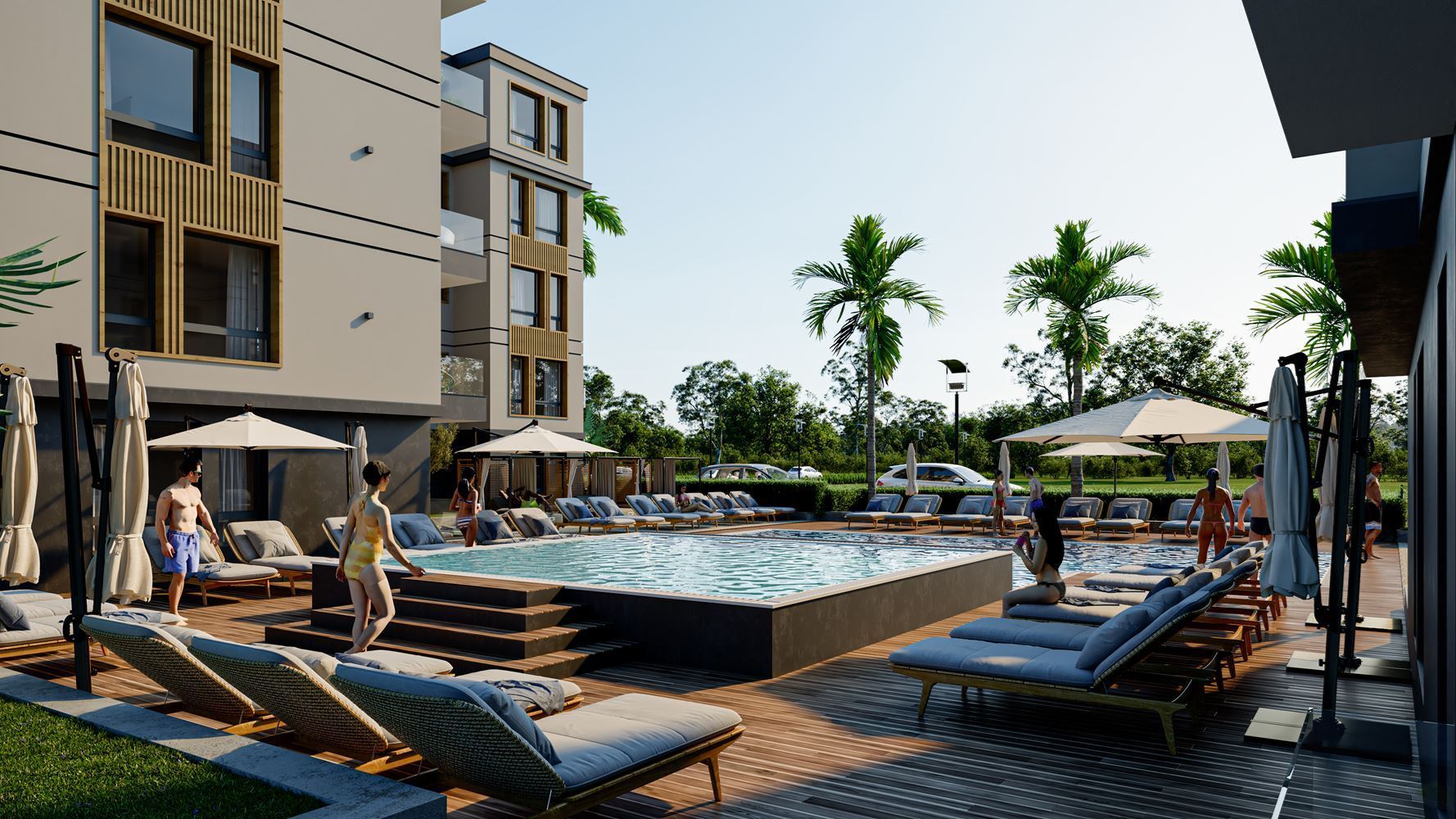 Neue Zweizimmerwohnung in einer stilvollen Wohnanlage mit Swimmingpool, 500 m vom Strand in Ravda entfernt