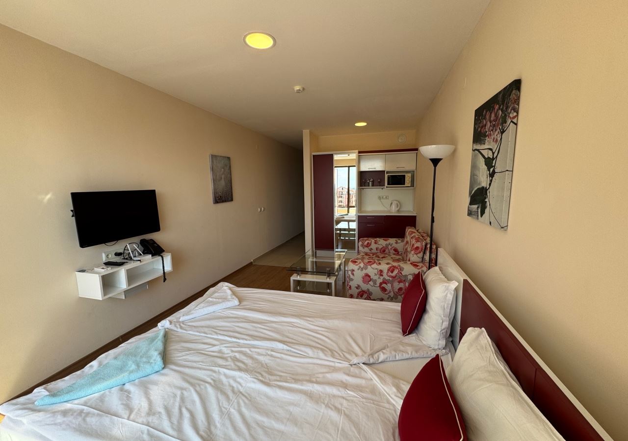 Studio in erster Meereslinie mit Meerblick in einem Luxuskomplex – vollständig möbliert und sofort nutzbar