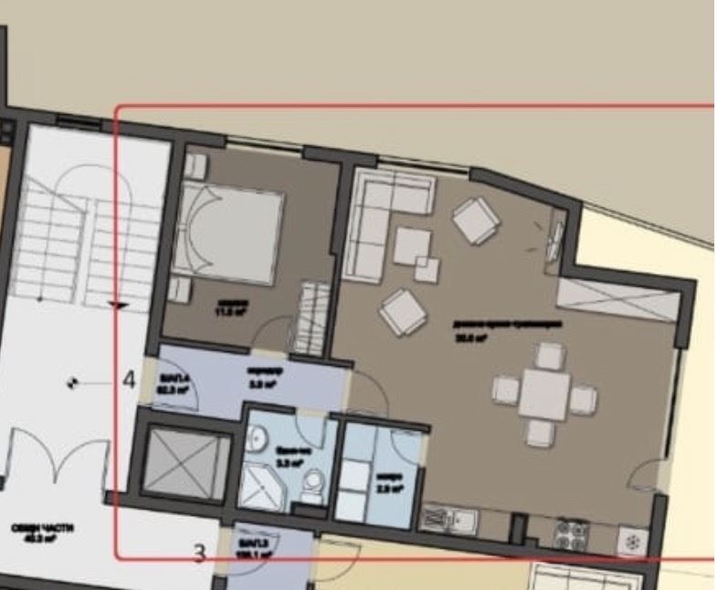 Geräumige Zwei-Zimmer-Wohnung mit Meerblick im Herzen von Sarafowo und der Möglichkeit zum Umbau in eine Drei-Zimmer-Wohnung