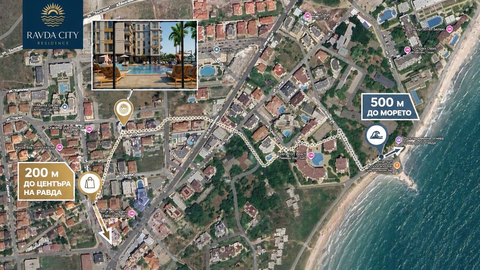 Geräumiges und helles Studio in einer neuen Wohnanlage – 500 m vom Meer entfernt