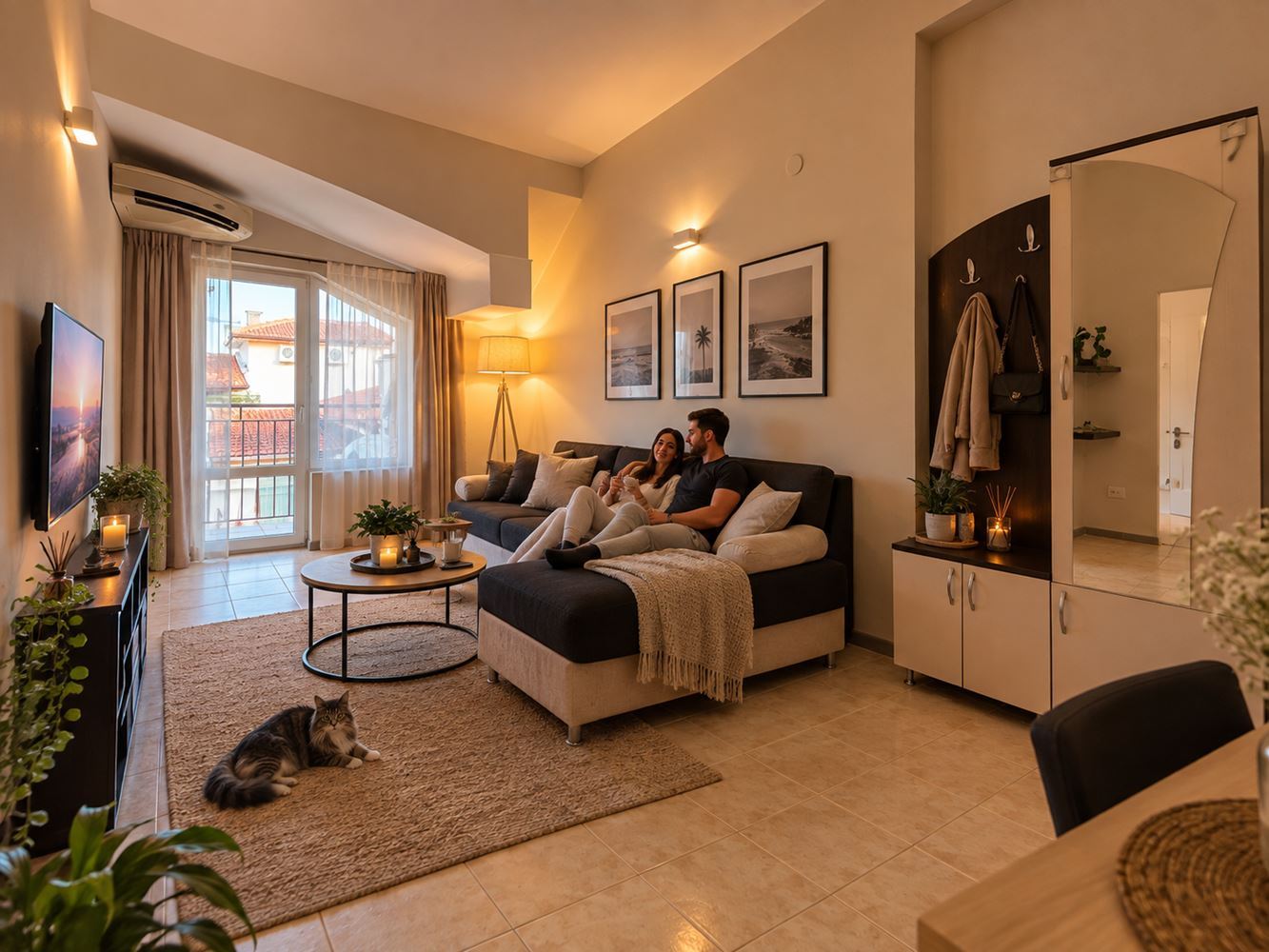 Geräumige 3-Zimmer-Wohnung in Sveti Vlas inmitten von viel Grün